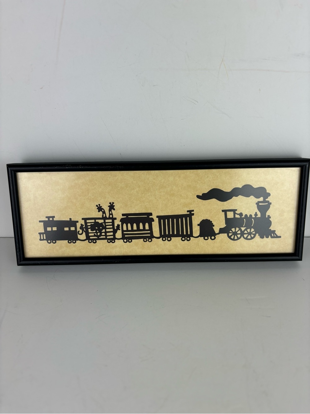 Unique Handcrafted Silhouette Circus Train Framed Paper Cut Art